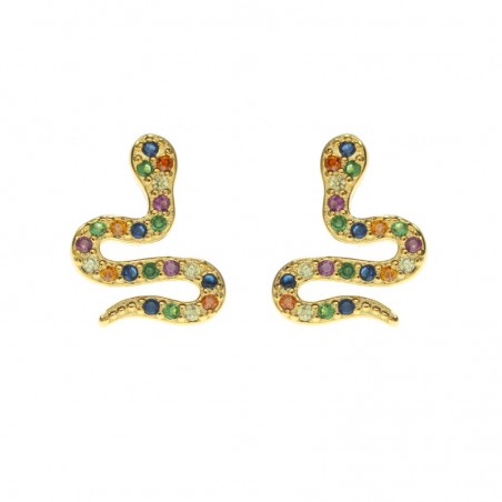 Pendientes serpiente circonitas Plata de Ley - Karissma