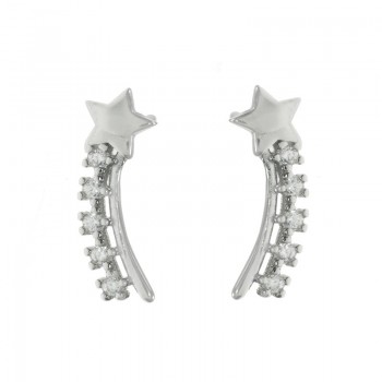 Pendientes estrella fugaz con circonitas Plata de Ley - Karissma