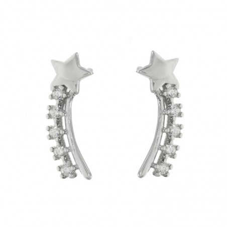 Pendientes estrella fugaz con circonitas Plata de Ley - Karissma