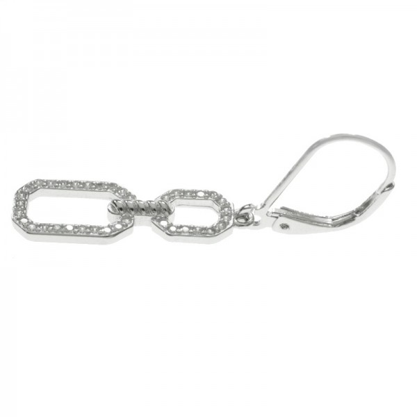 Pendientes cadena con circonitas Plata de Ley - Karissma