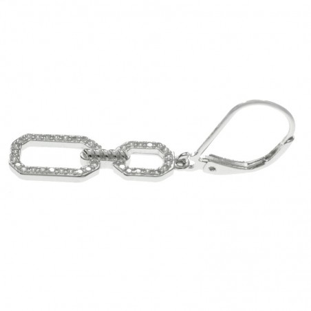 Pendientes cadena con circonitas Plata de Ley - Karissma