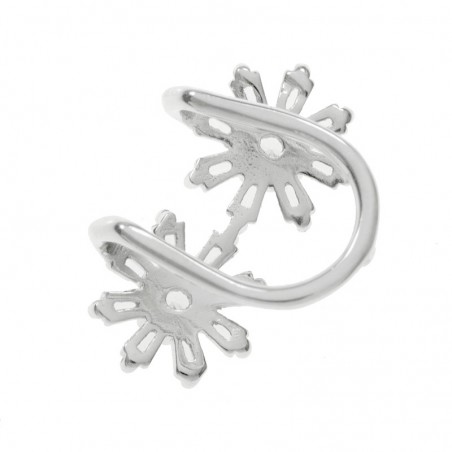 Ear cuff flores circonita baguette Plata de Ley - Karissma