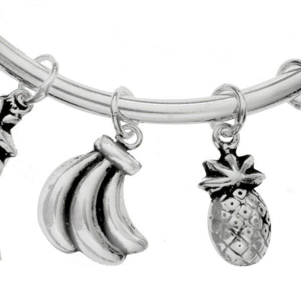 Pulsera rígida Bali frutas Plata de Ley 925 | Karissma