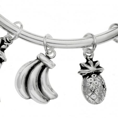 Pulsera rígida Bali frutas Plata de Ley 925 | Karissma