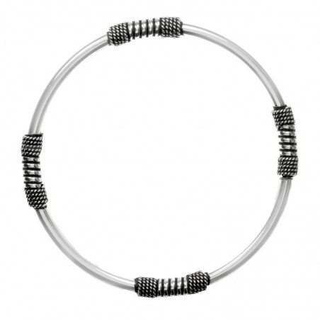 Pulsera rígida Bali cordón Plata de Ley 925 | Karissma