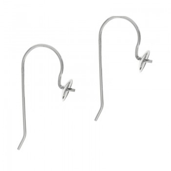 Gancho hippie con base para pendientes Plata de Ley 925