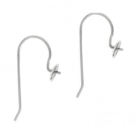 Gancho hippie con base para pendientes Plata de Ley 925