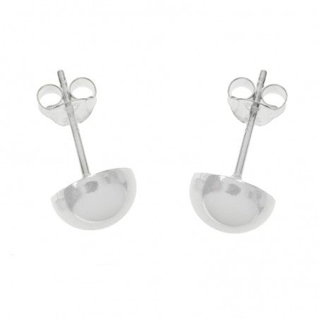 Pendientes media bola Plata de Ley 925