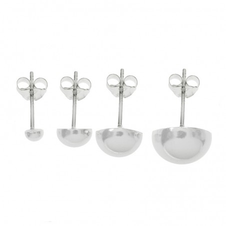 Pendientes media bola Plata de Ley 925