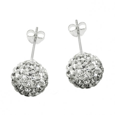 Pendientes bola circonita Plata de Ley 925