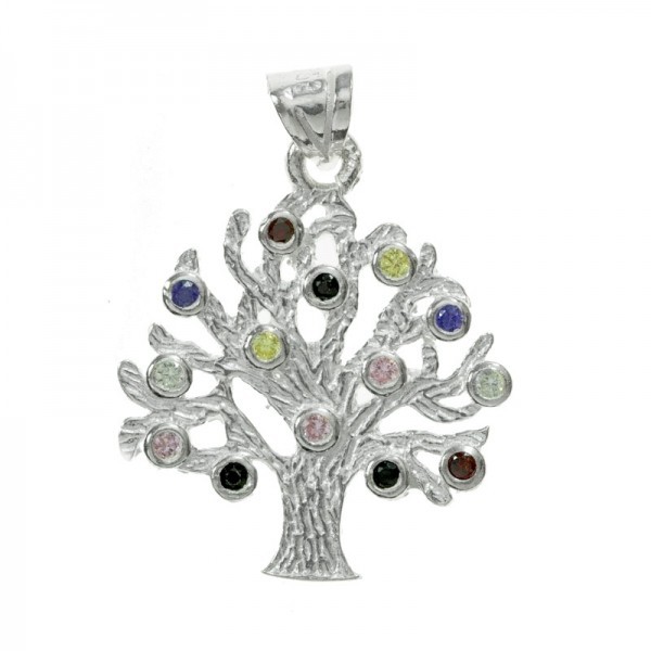 Collar con mensaje árbol de la vida multicolor