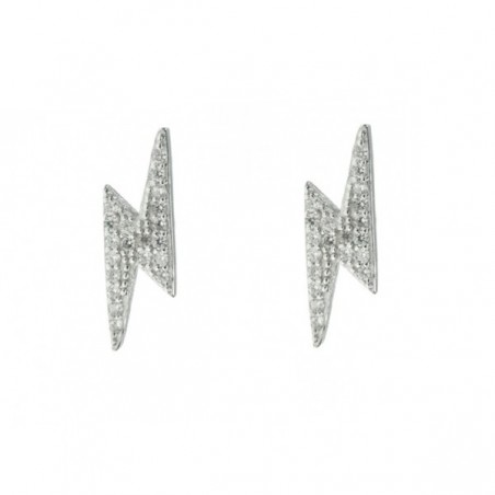 Pendientes rayo con circonitas Plata de Ley