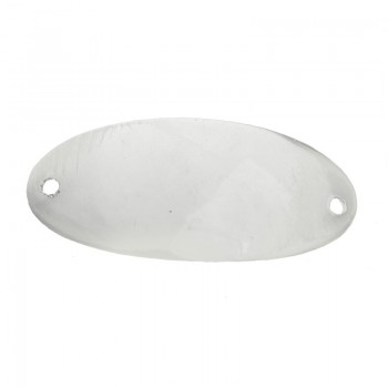 Chapa oval cóncava para grabar Plata de Ley 925
