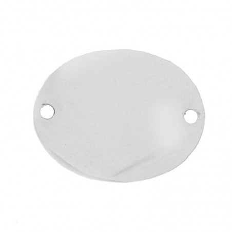 Chapa oval plana para grabar Plata de Ley 925