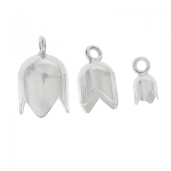 Terminal cordón con arandela Plata de Ley 925