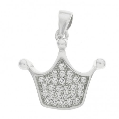 Colgante corona con circonitas Plata de Ley 925