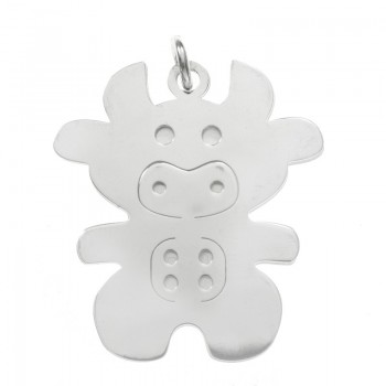 Colgante vaca plano Plata de Ley