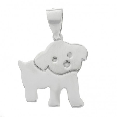 Colgante perro plano Plata de Ley 925