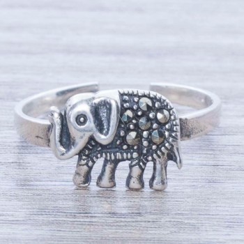 Anillo elefante con marquesita Plata de Ley 925