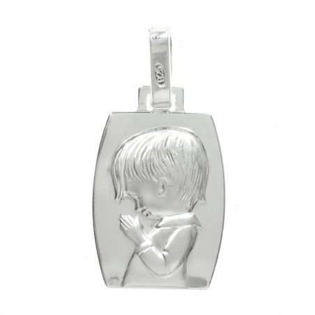 Medalla niño rezando Plata de Ley