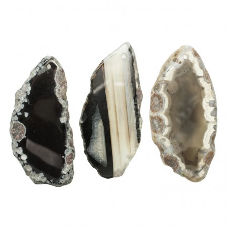 Colgante de ágata en rodaja negro