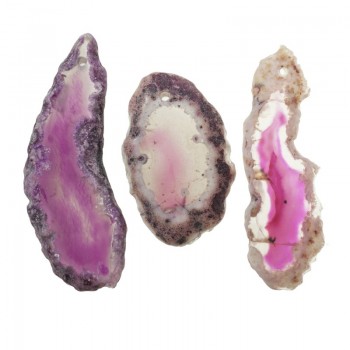 Colgante de ágata en rodaja fucsia