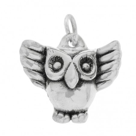 Colgante búho de electroforma pequeño Plata de Ley