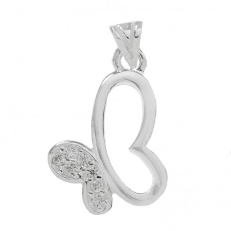 Colgante calado mariposa con circonia Plata de Ley