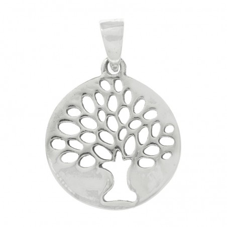 Colgante árbol de la vida minimalista calado Plata de Ley