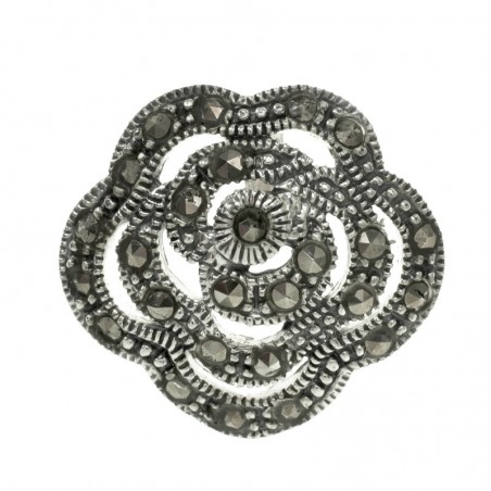 Colgante flor con marquesita Plata de Ley