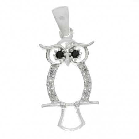 Colgante búho con circonia Plata de Ley