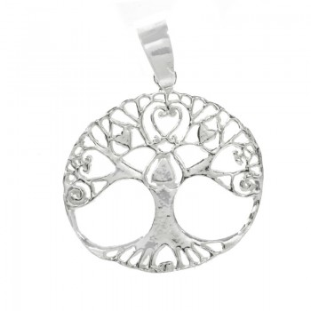 Colgante árbol de la vida ovalado Plata de Ley