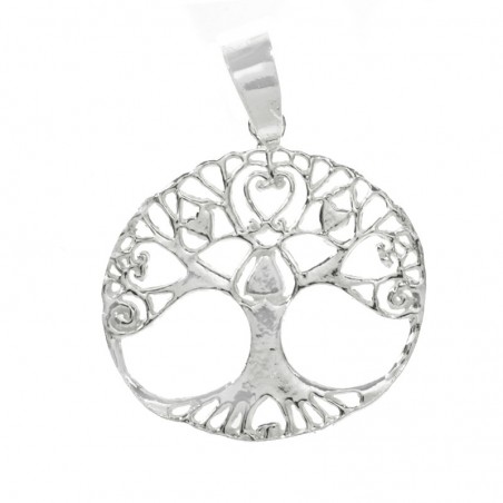 Colgante árbol de la vida ovalado Plata de Ley