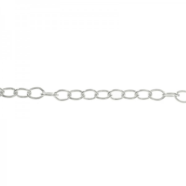 Cadena eslabon redondo alargue Plata de Ley