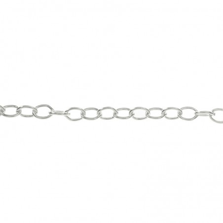 Cadena eslabon redondo alargue Plata de Ley