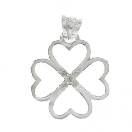 Colgante trébol de la suerte Plata de Ley