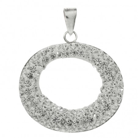 Colgante óvalo circonia Plata de Ley