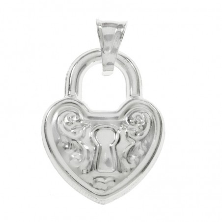 Colgante candado corazón Plata de Ley 925