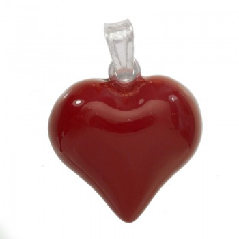 Colgante corazón rojo Plata de Ley