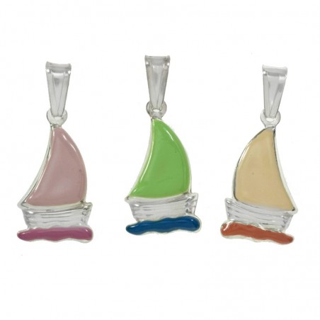 Colgante infantil velero Plata de Ley 925