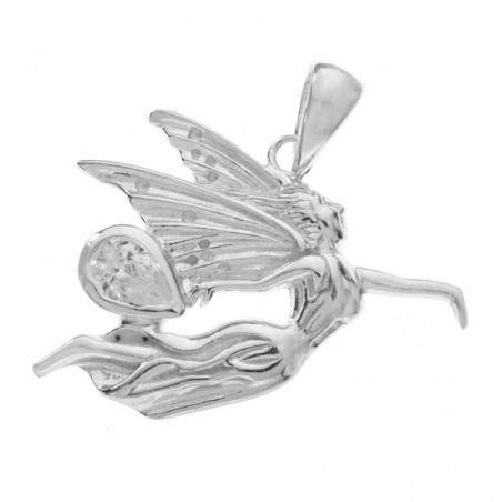 Colgante hada con gota Plata de Ley