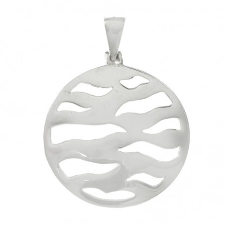 Colgante ondas caladas Plata de Ley