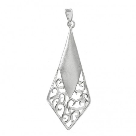 Colgante calado mate Plata de Ley