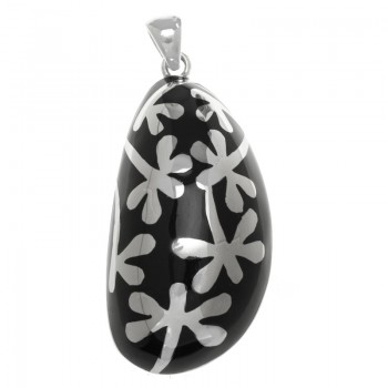 Colgante flores esmaltado Plata de Ley