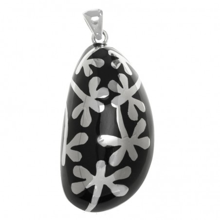 Colgante flores esmaltado Plata de Ley