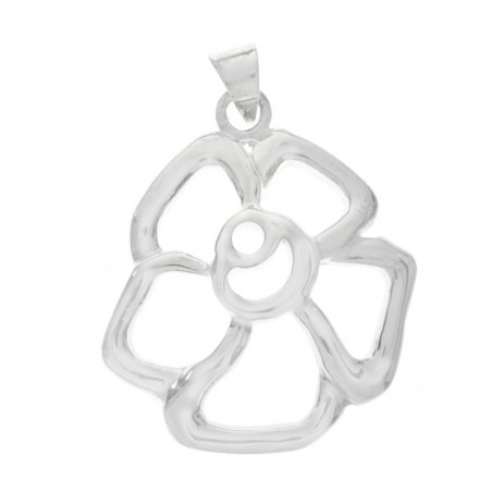 Colgante rosa calada Plata de Ley