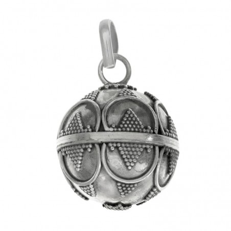 Colgante llamador de ángeles oxidado Plata de Ley