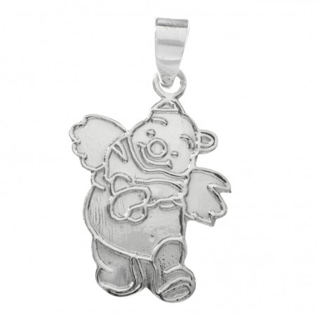 Colgante ángel-oso plano Plata de Ley