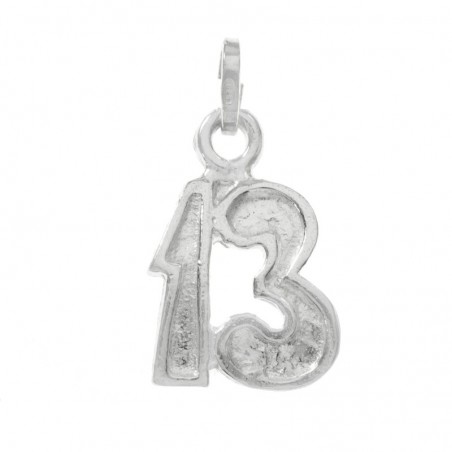 Colgante número 13 Plata de Ley