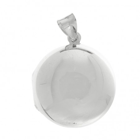 Guardapelo redondo liso Plata de Ley